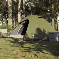 vidaXL Tenda da Campeggio a Cupola 4 Persone Verde Oliva Impermeabile - Vista aggiuntiva 3