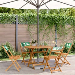Set Pranzo da Giardino 5 pz Foglie in Tessuto e Legno Massello vidaXL597595