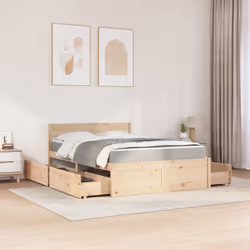 vidaXL Letto con Cassetti e Materasso 120x200 cm Legno Massello Pino - Vista aggiuntiva 3