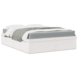 vidaXL Letto con Materasso Bianco 140x200 cm in Legno Massello di Pino