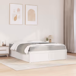 vidaXL Letto con Materasso Bianco 140x200 cm in Legno Massello di Pino - Vista aggiuntiva 3