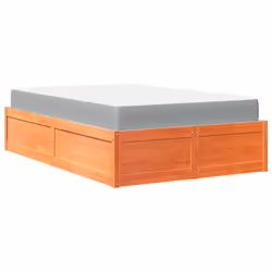 vidaXL Letto con Materasso Marrone Cera 120x200cm Legno Massello Pino - Vista aggiuntiva 2