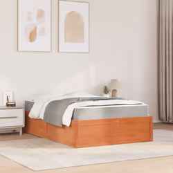 vidaXL Letto con Materasso Marrone Cera 120x200cm Legno Massello Pino - Vista aggiuntiva 3