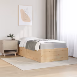vidaXL Letto con Materasso 100x200 cm in Legno Massello di Pino - Vista aggiuntiva 3