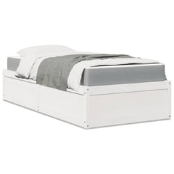 vidaXL Letto con Materasso Bianco 100x200 cm in Legno Massello di Pino