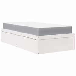 vidaXL Letto con Materasso Bianco 100x200 cm in Legno Massello di Pino - Vista aggiuntiva 2