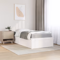 vidaXL Letto con Materasso Bianco 100x200 cm in Legno Massello di Pino - Vista aggiuntiva 3