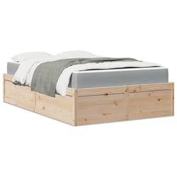 vidaXL Letto con Materasso 140x190 cm in Legno Massello di Pino