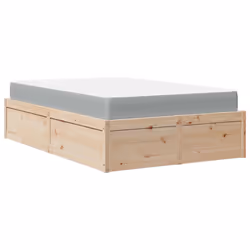 vidaXL Letto con Materasso 140x190 cm in Legno Massello di Pino - Vista aggiuntiva 2