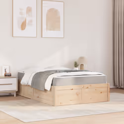 vidaXL Letto con Materasso 140x190 cm in Legno Massello di Pino - Vista aggiuntiva 3