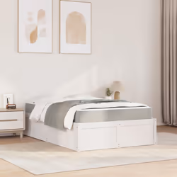 vidaXL Giroletto Bianco 140x190 cm in Legno Massello di Pino - Vista aggiuntiva 3