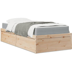 Letto con Materasso 90x190 cm in Legno Massello di Pino Vidaxl 375198