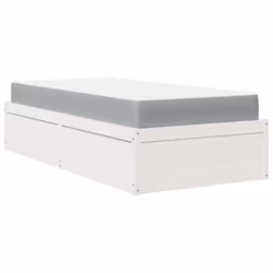vidaXL Letto con Materasso Bianco 90x190 cm in Legno Massello di Pino - Vista aggiuntiva 2