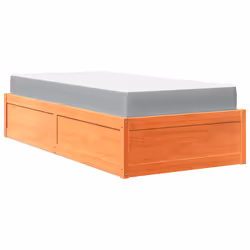 vidaXL Letto con Materasso Marrone Cera 90x190cm Legno Massello Pino - Vista aggiuntiva 2