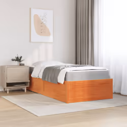 vidaXL Letto con Materasso Marrone Cera 90x190cm Legno Massello Pino - Vista aggiuntiva 3