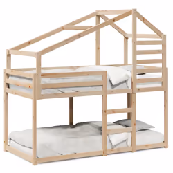 vidaXL Letto a Castello con Tetto 80x200 cm in Legno Massello di Pino - Vista aggiuntiva 2