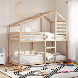 vidaXL Letto a Castello con Tetto 75x190 cm in Legno Massello di Pino