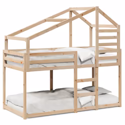 vidaXL Letto a Castello con Tetto 75x190 cm in Legno Massello di Pino - Vista aggiuntiva 2