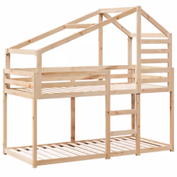 vidaXL Letto a Castello con Tetto 75x190 cm in Legno Massello di Pino - Vista aggiuntiva 3