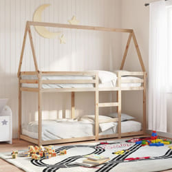 Letto a Castello con Tetto 80x200 cm in Legno Massello di Pino Vidaxl 789057