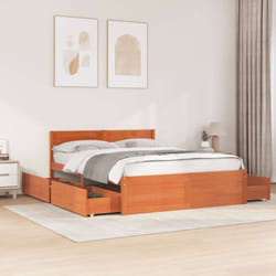 Giroletto senza Materasso Marrone Cera 140x200cm Massello Pino Vidaxl 873603