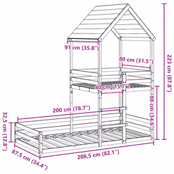 VidaXL 3282394 lettino per bambini Bianco Legno - Vista aggiuntiva 8
