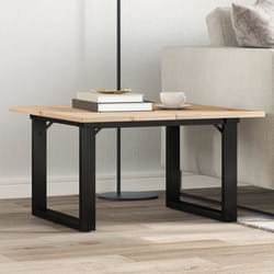 vidaXL Tavolino da Salotto Telaio a O 70x70x40cm Legno Pino e Acciaio