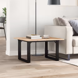 vidaXL Tavolino da Salotto Telaio a O 70x70x40cm Legno Pino e Acciaio - Vista aggiuntiva 3