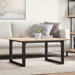 vidaXL Tavolino da Salotto Telaio a O 90x90x45cm Legno Pino e Acciaio