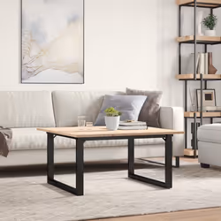 vidaXL Tavolino da Salotto Telaio a O 90x90x45cm Legno Pino e Acciaio - Vista aggiuntiva 3