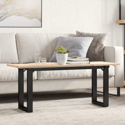 vidaXL Tavolino Salotto Telaio a O 110x40x45cm Legno Pino e Acciaio