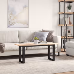 vidaXL Tavolino Salotto Telaio a O 110x40x45cm Legno Pino e Acciaio - Vista aggiuntiva 3