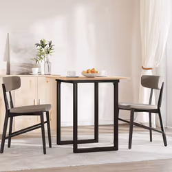 vidaXL Tavolo da Pranzo Telaio a O 60x60x75 cm Legno Pino e Acciaio - Vista aggiuntiva 3