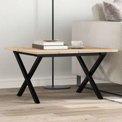 Vidaxl - Tavolino da Salotto Telaio a x 60x60x40 cm Legno Pino e Acciaio