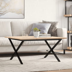 Tavolino da Salotto Telaio a x 80x80x45 cm Legno Pino e Acciaio Vidaxl 281007