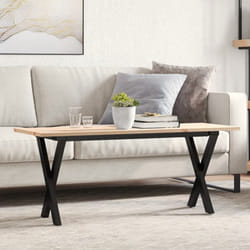 vidaXL Tavolino Salotto Telaio a X 110x40x45 cm Legno Pino e Acciaio