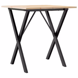 vidaXL Tavolo da Pranzo Telaio a X 70x70x75 cm Legno Pino e Acciaio - Vista aggiuntiva 2