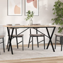 vidaXL Tavolo da Pranzo Telaio a X 140x80x75 cm Legno Pino e Acciaio
