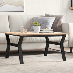 vidaXL Tavolino da Salotto Telaio a Y 90x90x45 cm Legno Pino e Acciaio