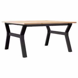vidaXL Tavolino da Salotto Telaio a Y 90x90x45 cm Legno Pino e Acciaio - Vista aggiuntiva 2
