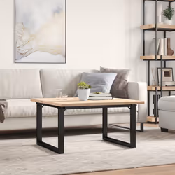vidaXL Tavolino Salotto Telaio a O 90x90x45,5 cm Legno Pino e Acciaio - Vista aggiuntiva 3