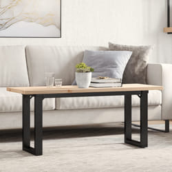 vidaXL Tavolino Salotto Telaio a O 110x40x45,5 cm Legno Pino e Acciaio