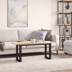 vidaXL Tavolino Salotto Telaio a O 110x40x45,5 cm Legno Pino e Acciaio - Vista aggiuntiva 3