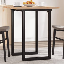 vidaXL Tavolo da Pranzo Telaio a O 60x60x75,5 cm Legno Pino e Acciaio