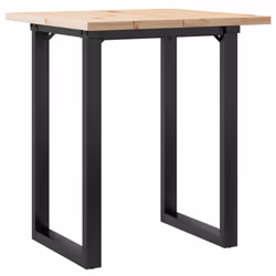 vidaXL Tavolo da Pranzo Telaio a O 60x60x75,5 cm Legno Pino e Acciaio - Vista aggiuntiva 2