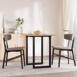 vidaXL Tavolo da Pranzo Telaio a O 70x70x75,5 cm Legno Pino e Acciaio - Vista aggiuntiva 3