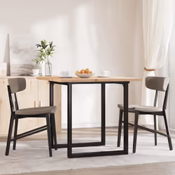 vidaXL Tavolo da Pranzo Telaio a O 90x90x75,5 cm Legno Pino e Acciaio - Vista aggiuntiva 3