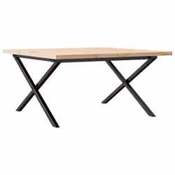 vidaXL Tavolino Salotto Telaio a X 90x90x45,5 cm Legno Pino e Acciaio - Vista aggiuntiva 2