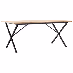vidaXL Tavolo da Pranzo Telaio a X 180x90x75,5 cm Legno Pino e Acciaio - Vista aggiuntiva 2