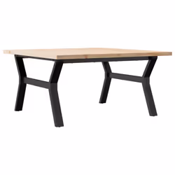 vidaXL Tavolino Salotto Telaio a Y 90x90x45,5 cm Legno Pino e Acciaio - Vista aggiuntiva 2